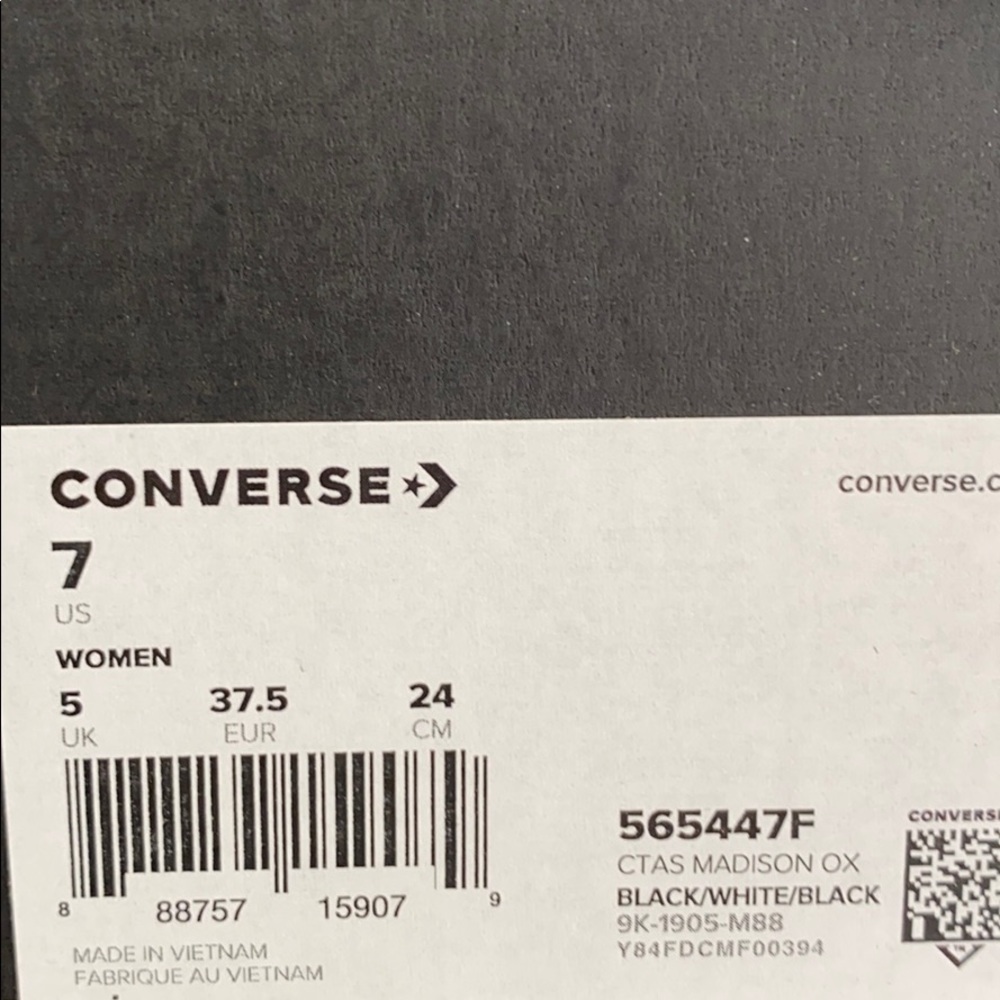 Converse Ctas Madison Low Canvas Black White LogoW - Picture 8 of 10